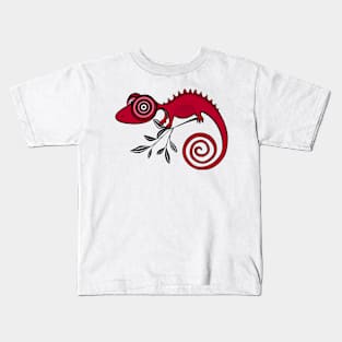 Chameleon Psychedelic Rosso Kids T-Shirt